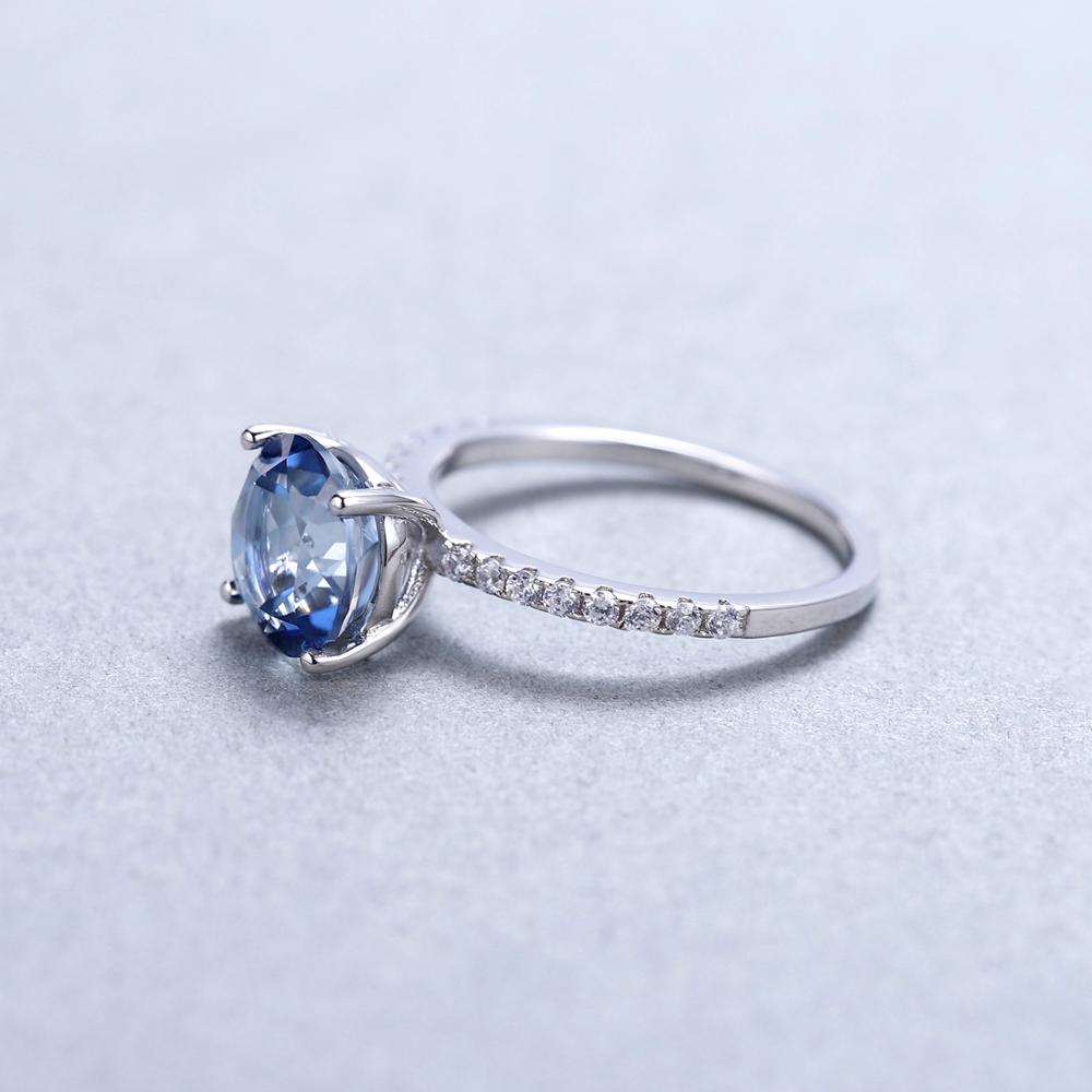 Round Cut Blue Mystic Quartz Ring