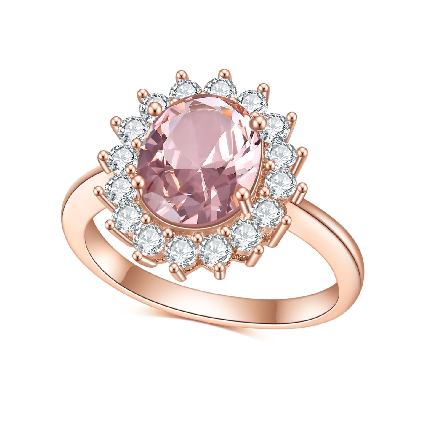 Princess Flower Styled Large Gemstone Promise Ring