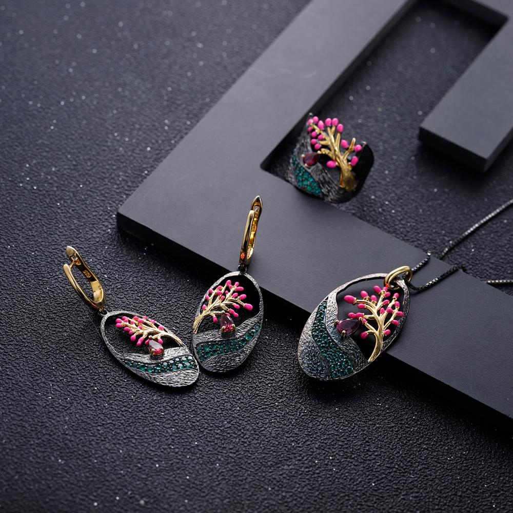 Japanese Cherry Blossom Tree Stylized Earrings