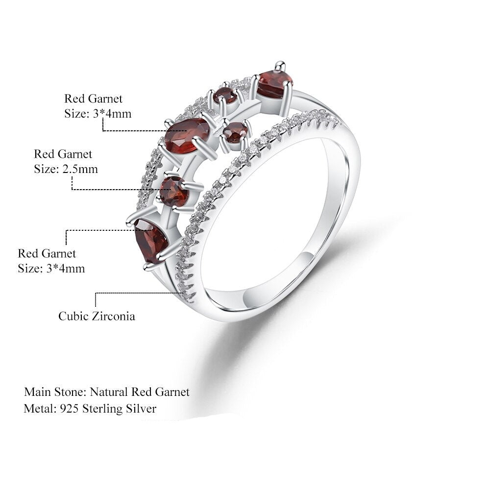 Multi Layered Band with Cubic Zirconia Gem Detail