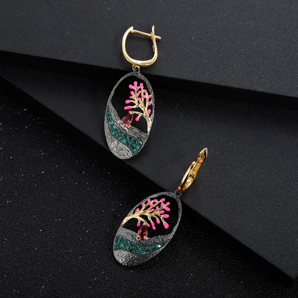 Japanese Cherry Blossom Tree Stylized Earrings