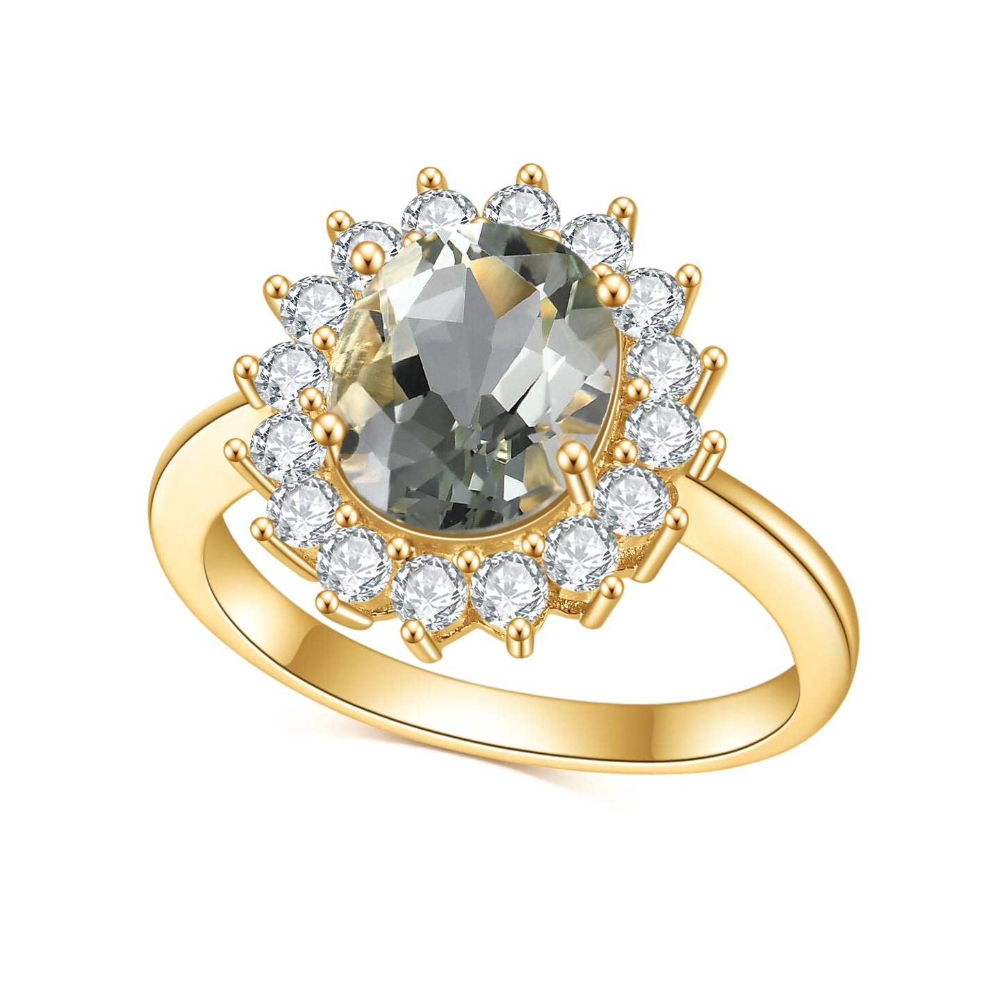 Princess Flower Styled Large Gemstone Promise Ring