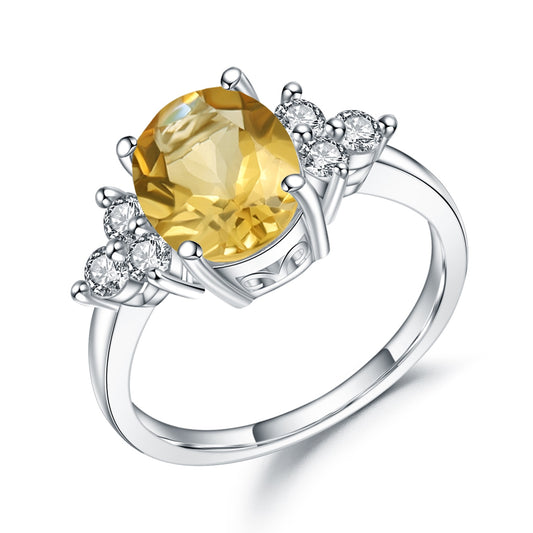 Oval Citrine Large Gemstone Ring