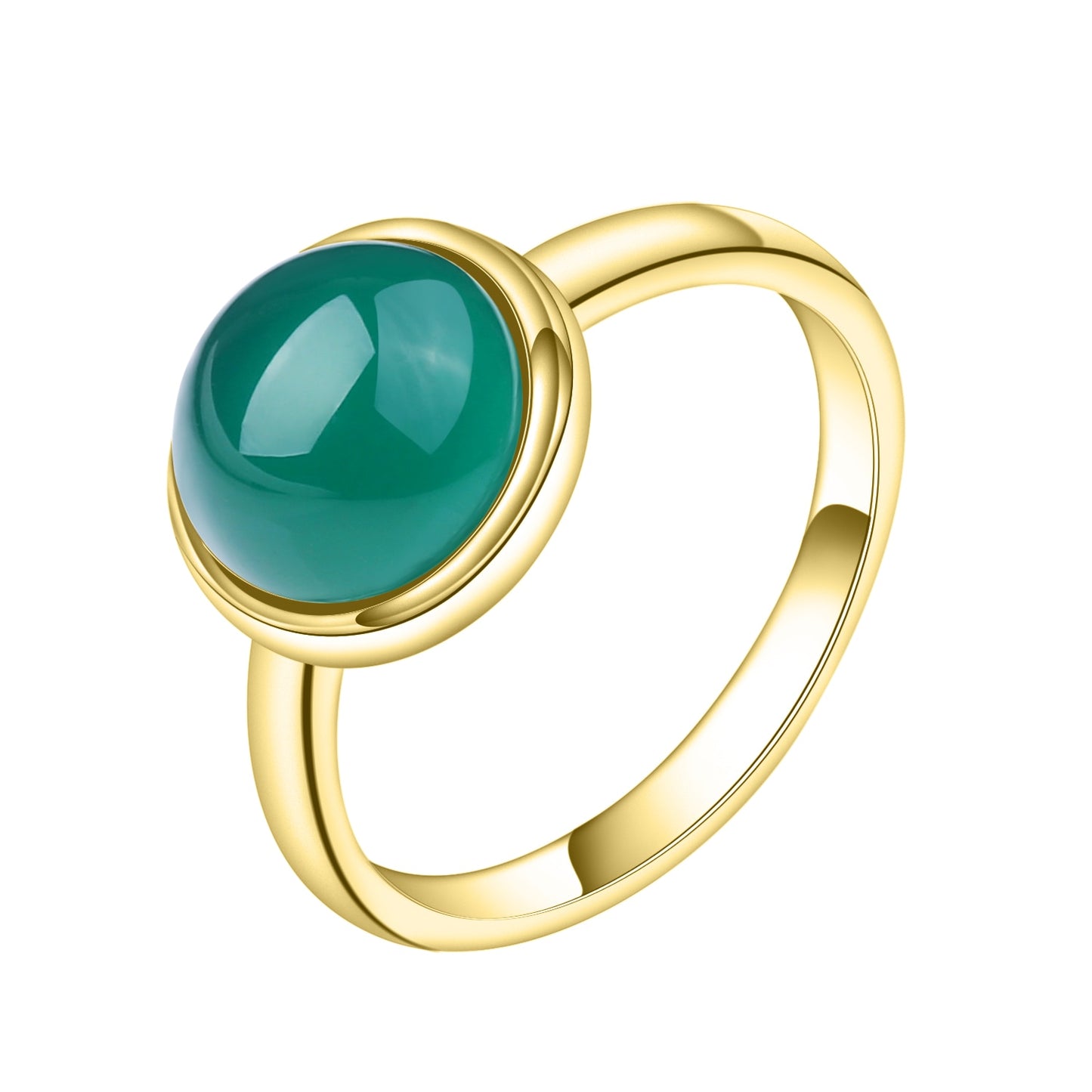 Green Agate  Minimalist Ring