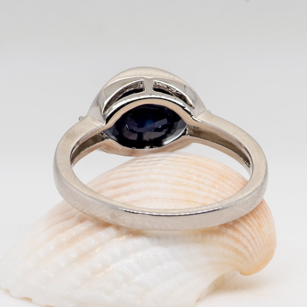 Blue Sapphire Large Gemstone Promise Ring