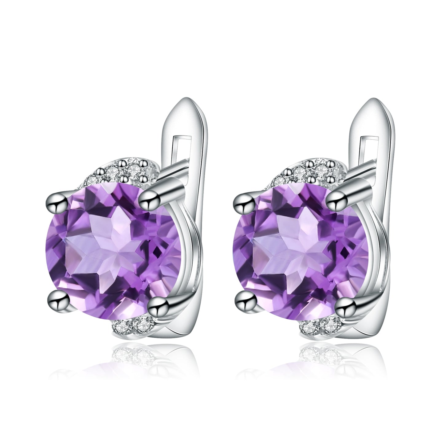 Prasiolite Amethyst Simplistic Stud Earrings