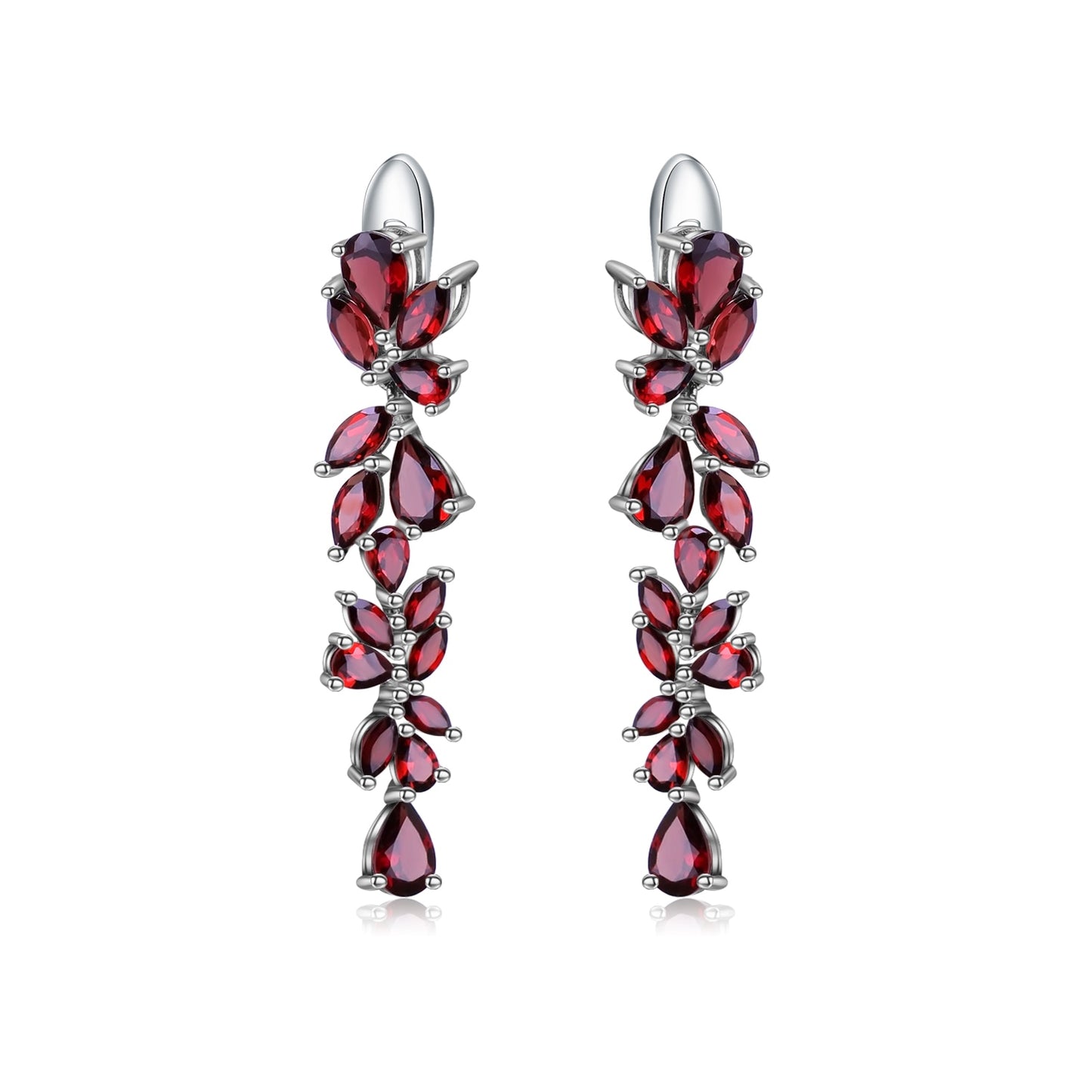 Rose Garnet Branch of Gems Earrings