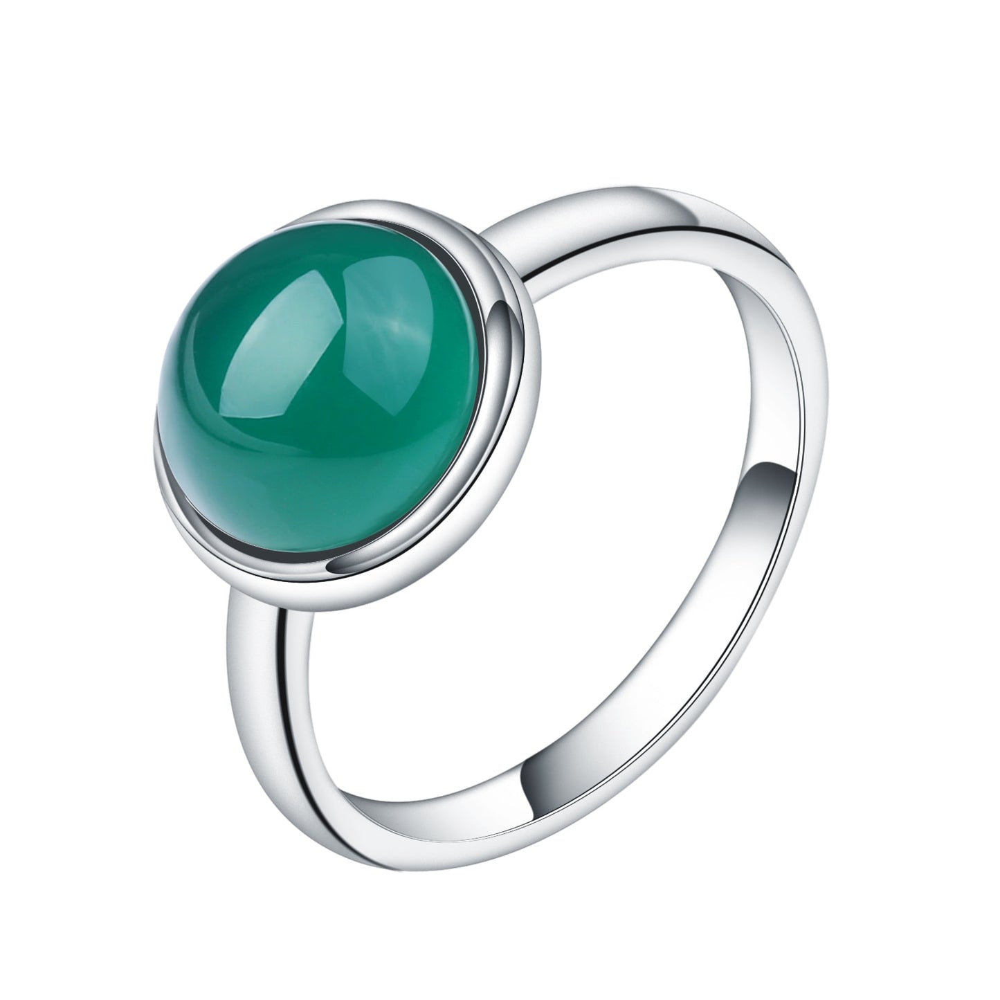 Green Agate  Minimalist Ring