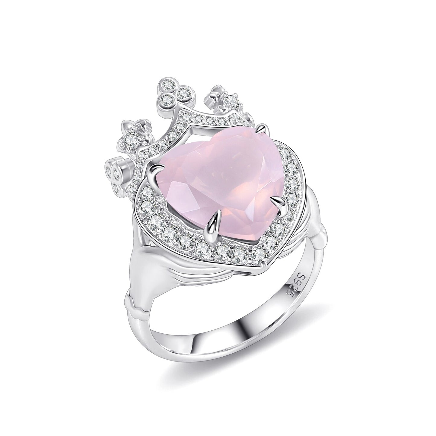 Princess Crown Heart Cut Gemstone Ring