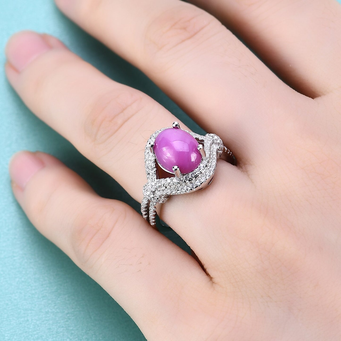 Linde Star Sapphire/Ruby Knotted Rope Style Ring