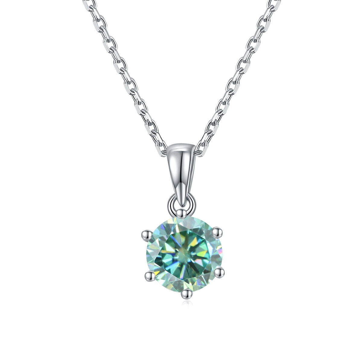 Moissanite Round Cut Simplistic Pendant Necklace