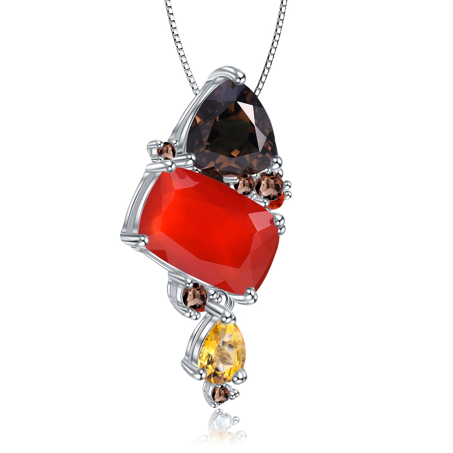 Carnelian Gemstone Cluster Necklace