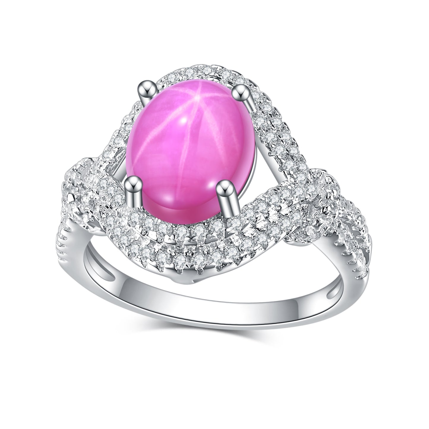 Linde Star Sapphire/Ruby Knotted Rope Style Ring