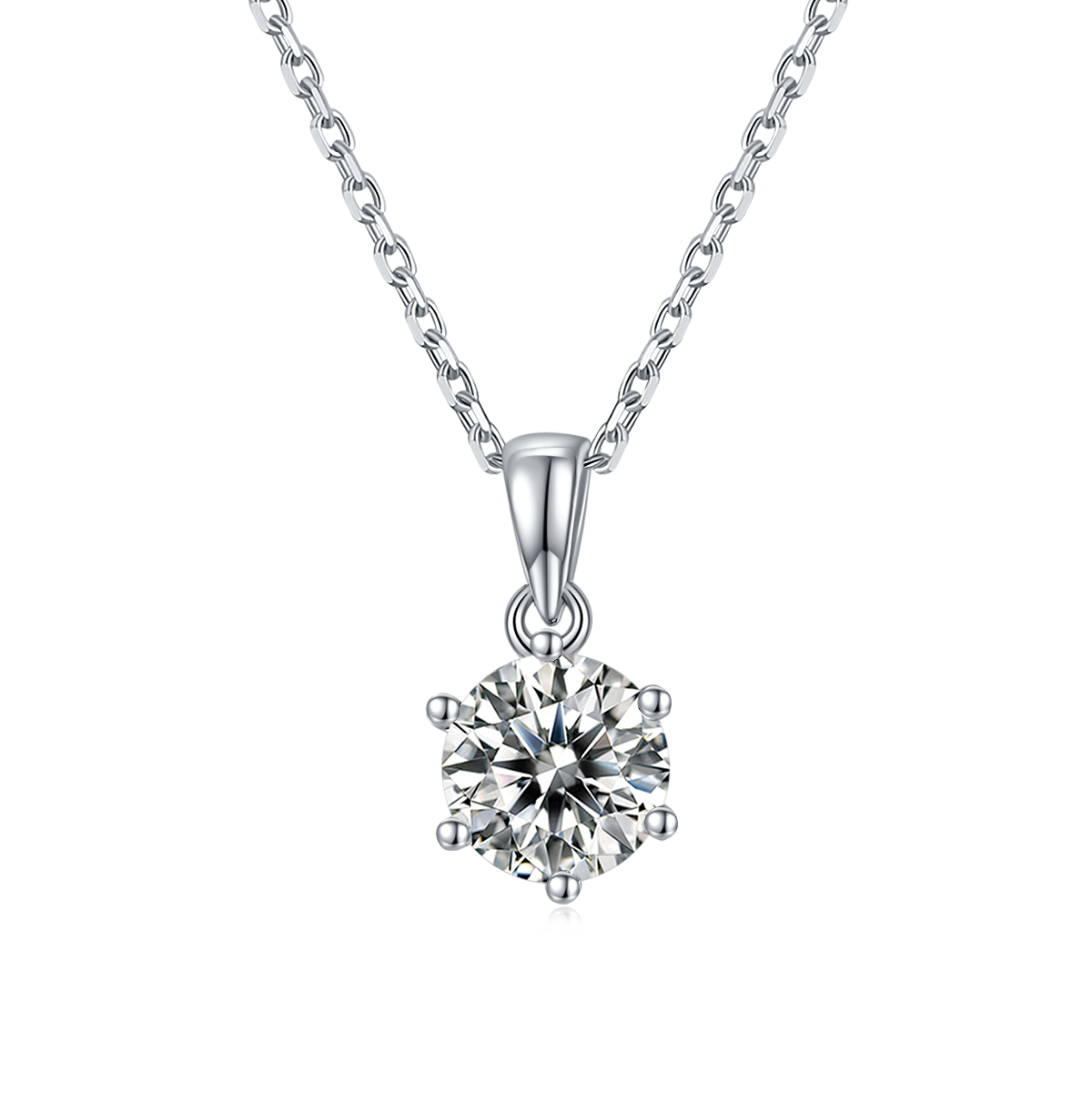 Moissanite Round Cut Simplistic Pendant Necklace