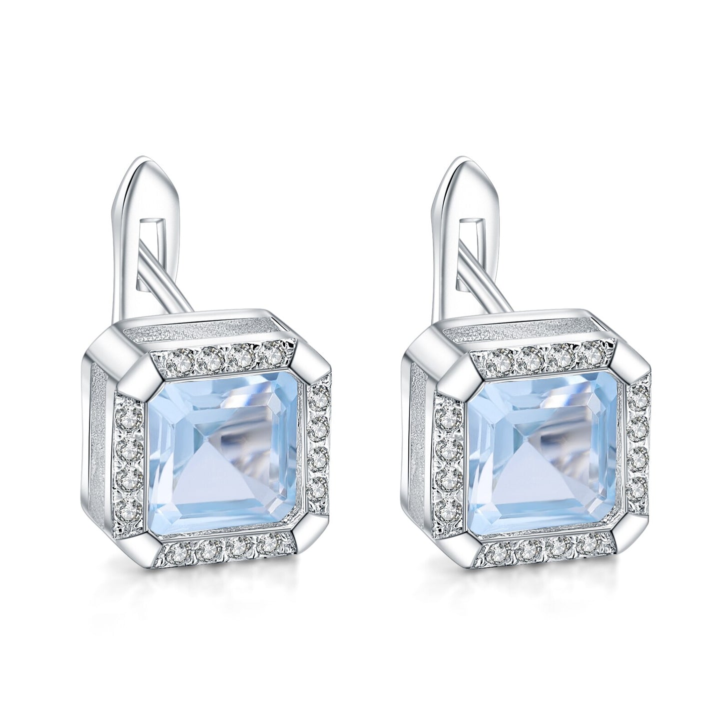 Iolite Blue Quartz Luxury Buckle Earrings