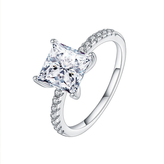 Princess Cut Cubic Zirconia Promise Ring