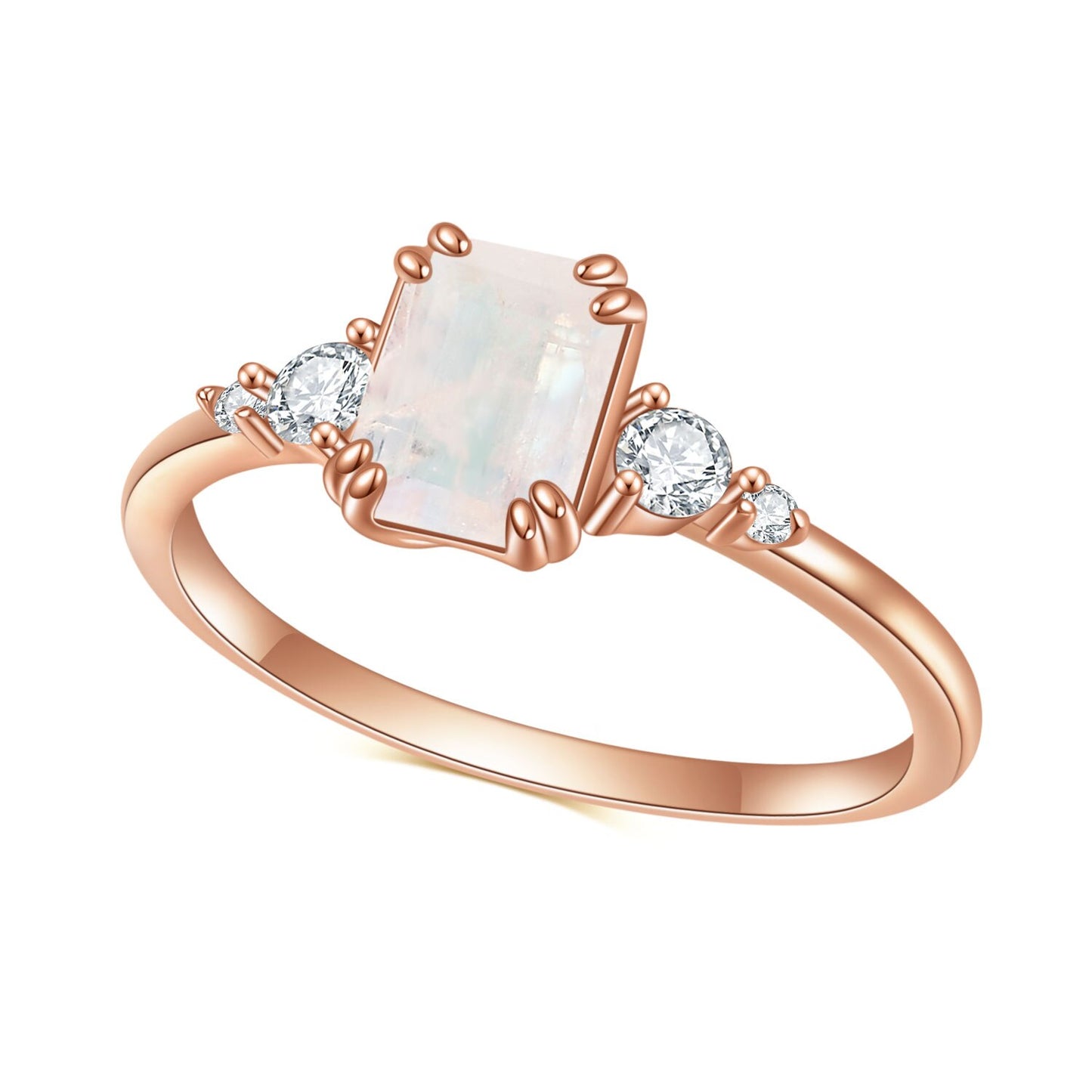 Rutilated Quartz Emerald Cut Ring