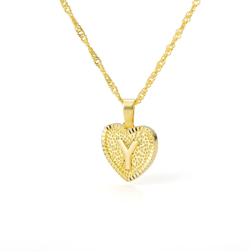 A-Z Initial Letter Heart Necklace