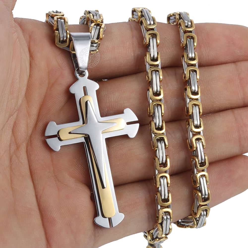 Byzantine Chain and Cross Necklace