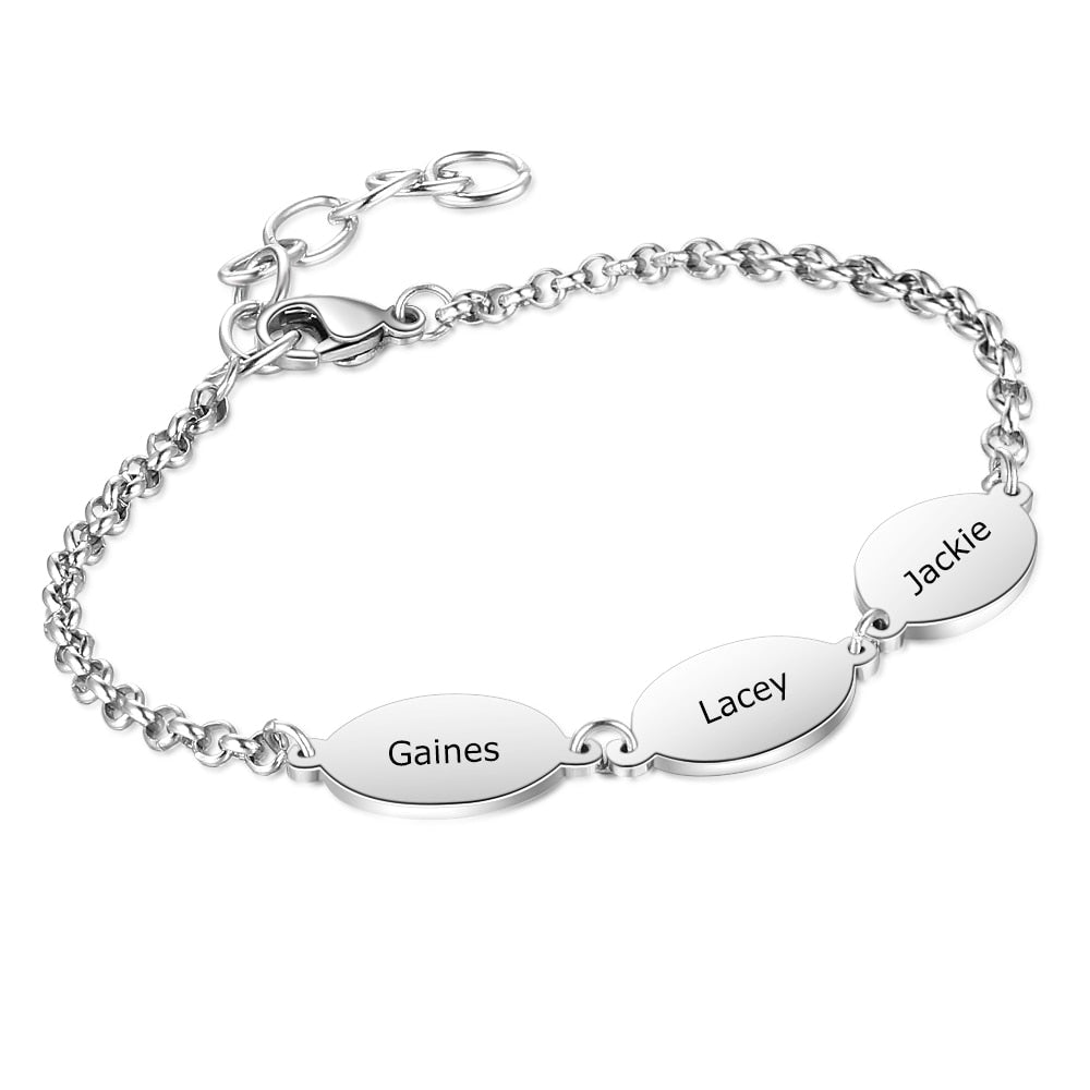 Personalized Name Engraved Chain Bracelets (2-4 names!)