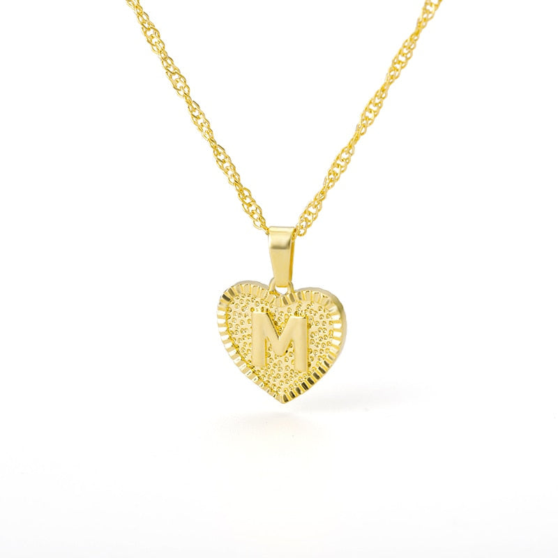 A-Z Initial Letter Heart Necklace