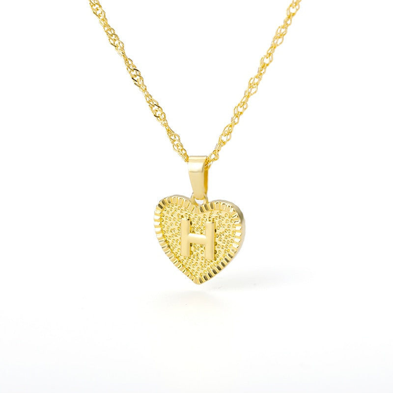 A-Z Initial Letter Heart Necklace