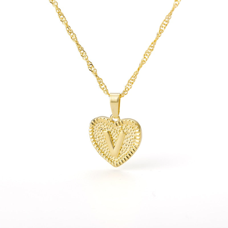 A-Z Initial Letter Heart Necklace