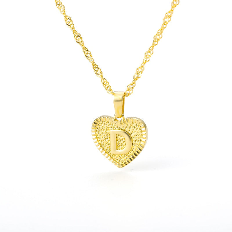 A-Z Initial Letter Heart Necklace