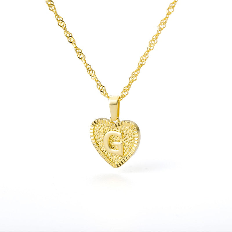 A-Z Initial Letter Heart Necklace