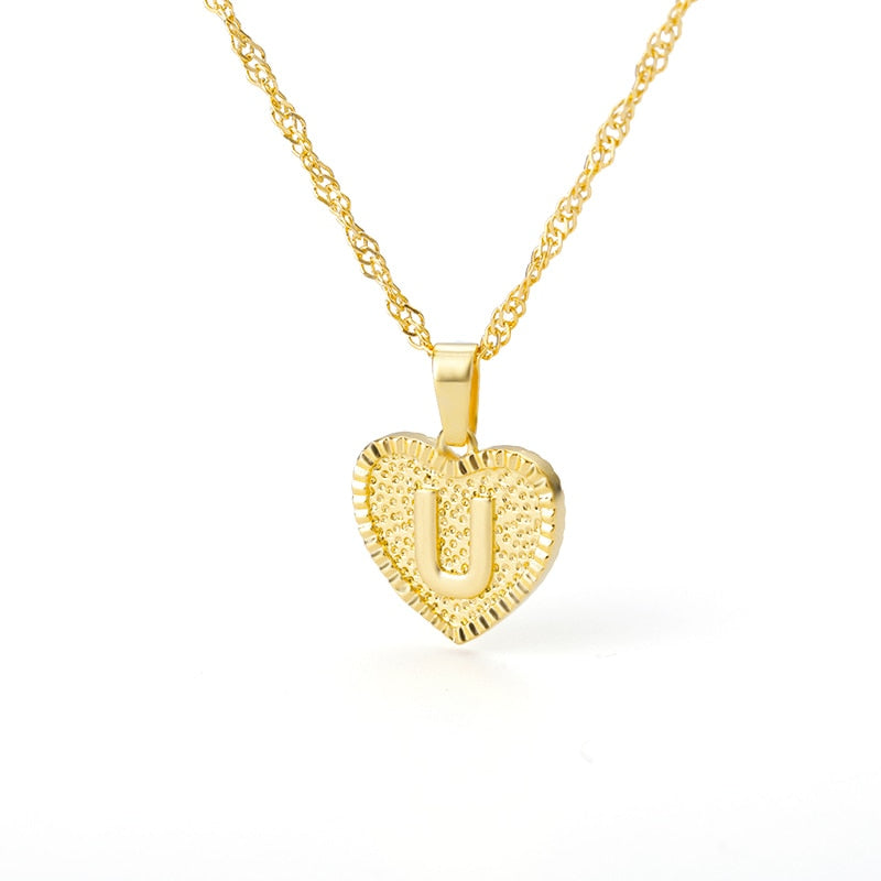 A-Z Initial Letter Heart Necklace