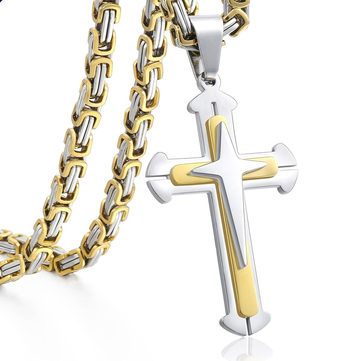 Byzantine Chain and Cross Necklace