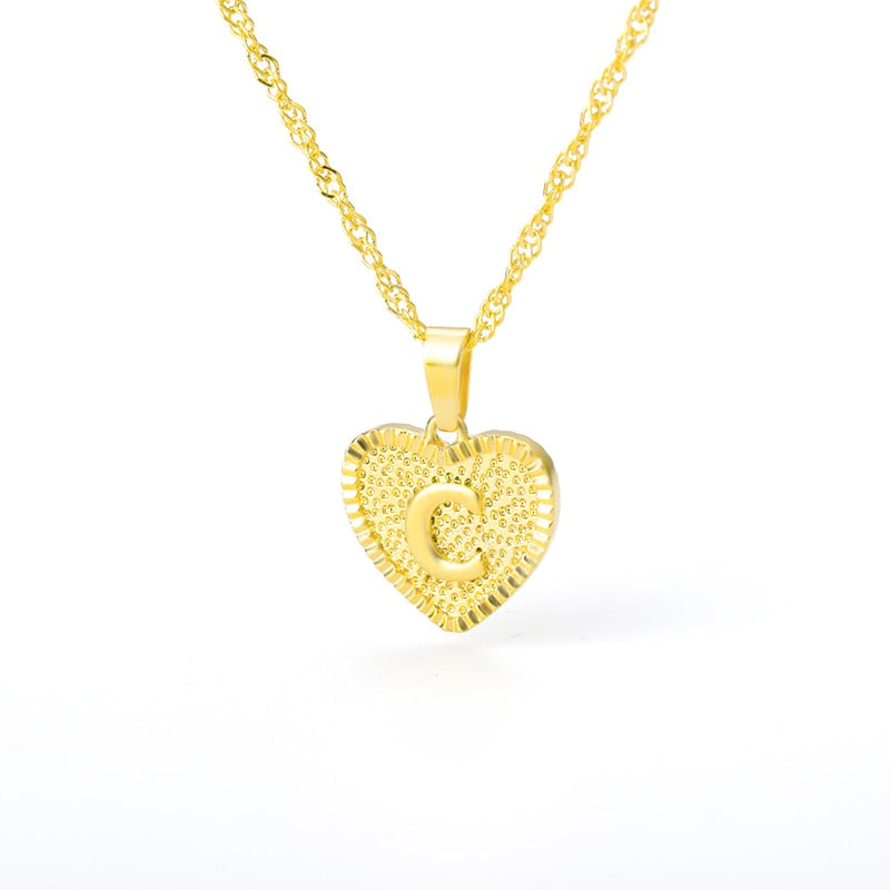 A-Z Initial Letter Heart Necklace