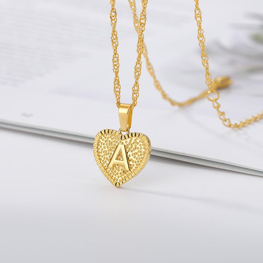 A-Z Initial Letter Heart Necklace