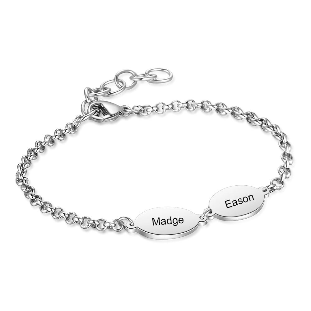 Personalized Name Engraved Chain Bracelets (2-4 names!)