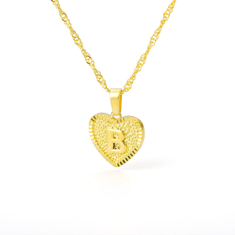 A-Z Initial Letter Heart Necklace