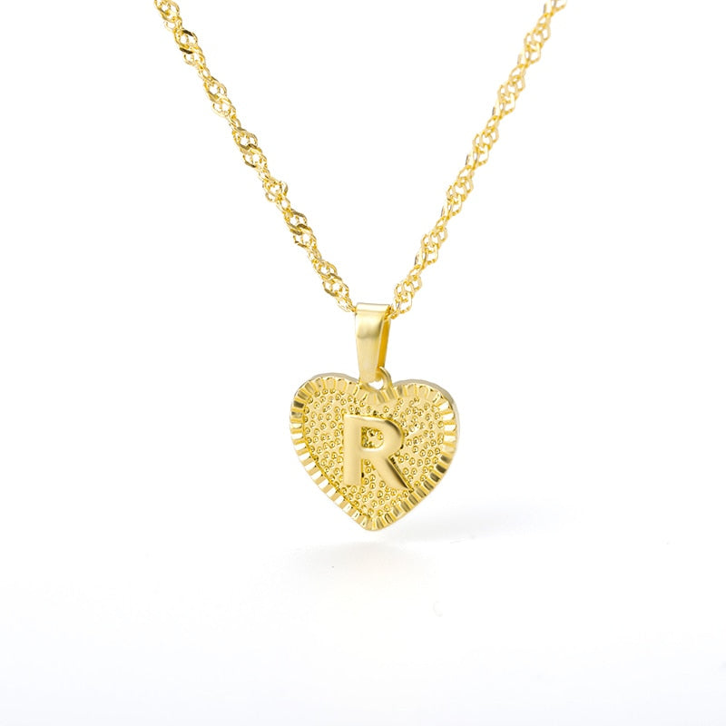 A-Z Initial Letter Heart Necklace