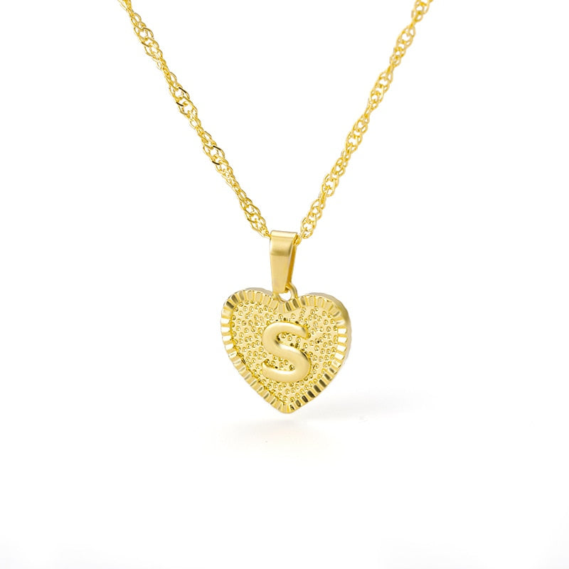 A-Z Initial Letter Heart Necklace