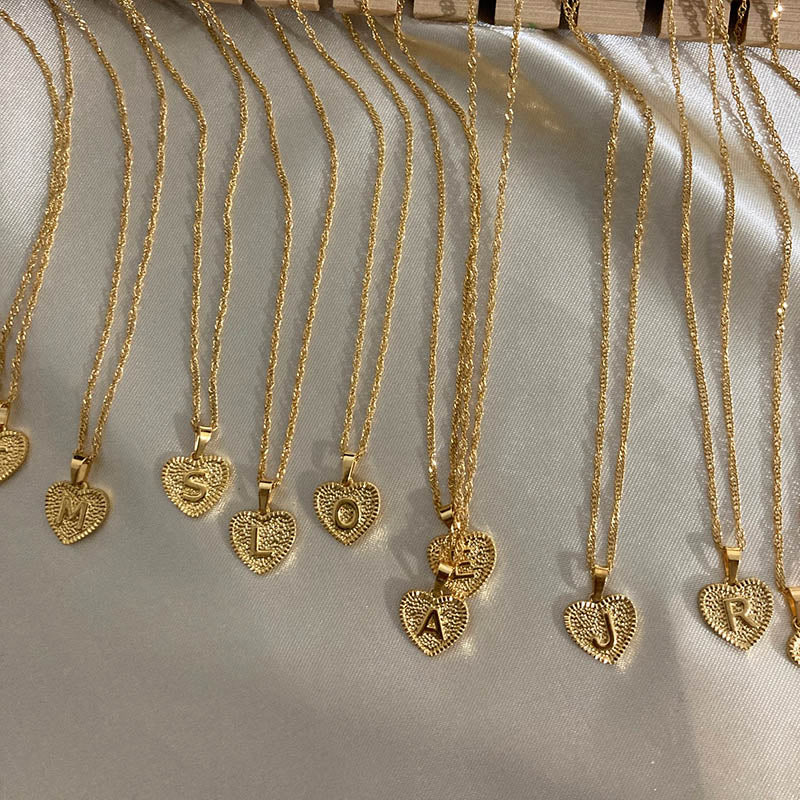 A-Z Initial Letter Heart Necklace