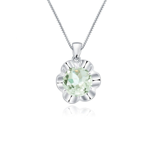 Simplistic Green Amethyst Stud Necklace