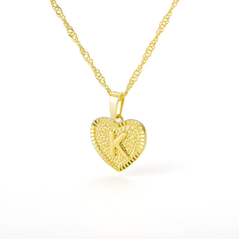 A-Z Initial Letter Heart Necklace