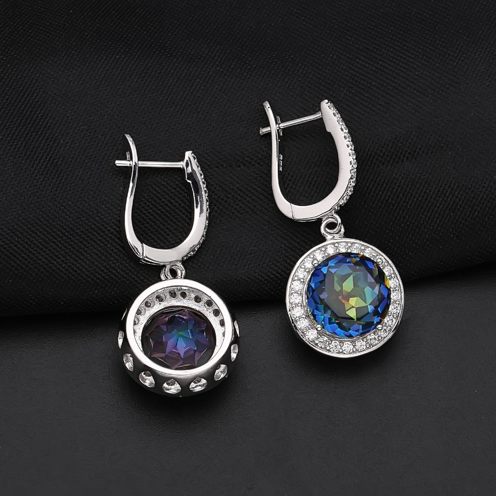 Mystical Blue Quartz Gemstone Earrings + Gift Box