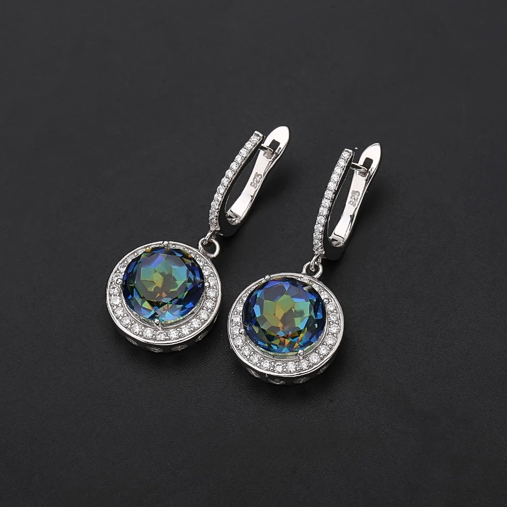 Mystical Blue Quartz Gemstone Earrings + Gift Box