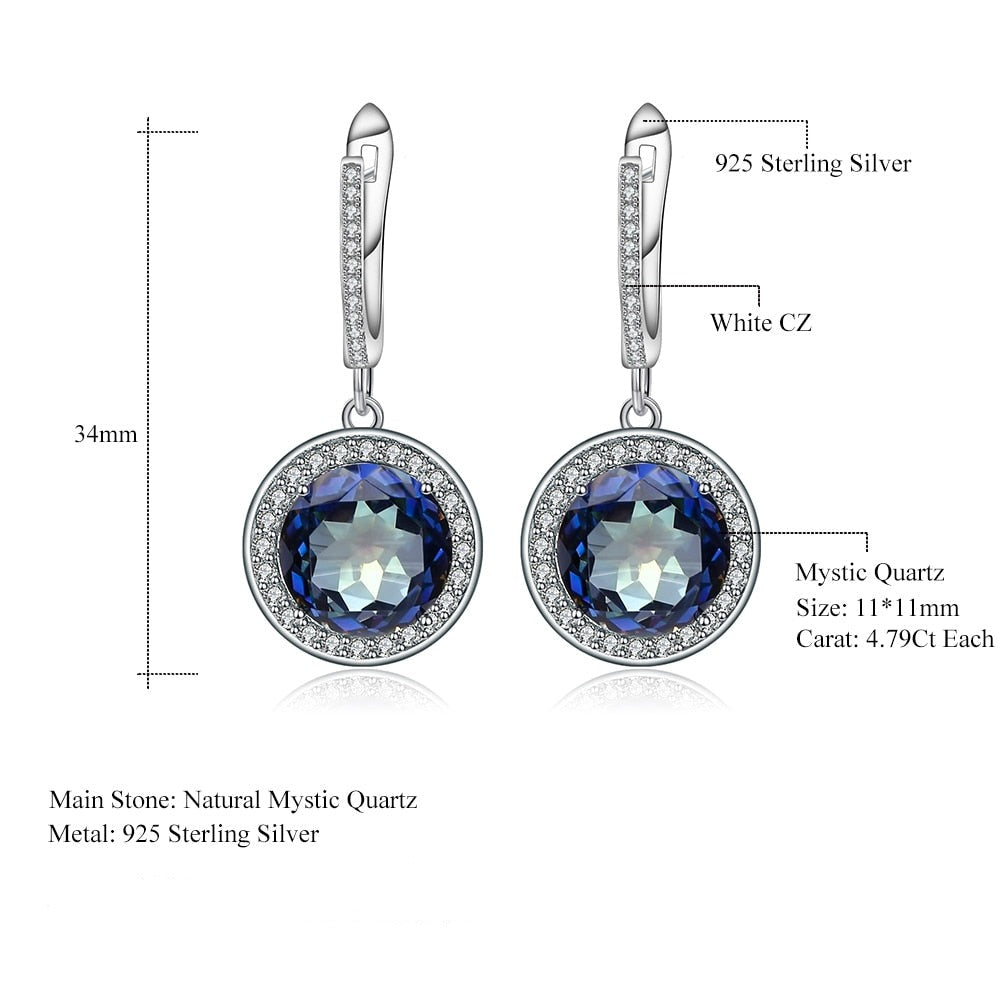 Mystical Blue Quartz Gemstone Earrings + Gift Box