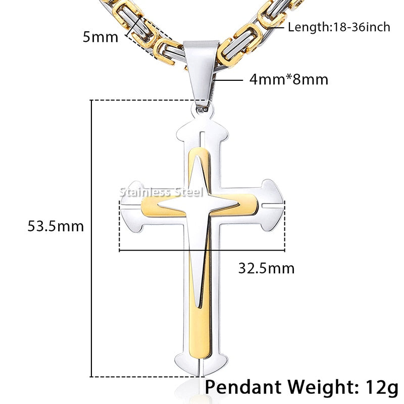 Byzantine Chain and Cross Necklace