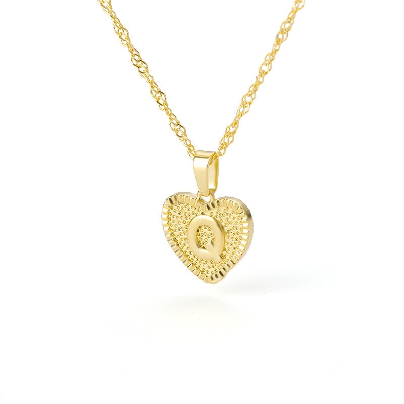 A-Z Initial Letter Heart Necklace