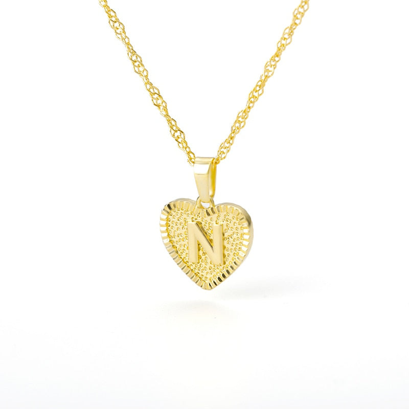 A-Z Initial Letter Heart Necklace