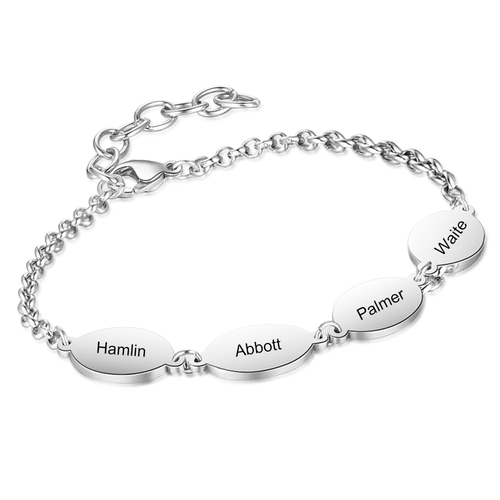 Personalized Name Engraved Chain Bracelets (2-4 names!)