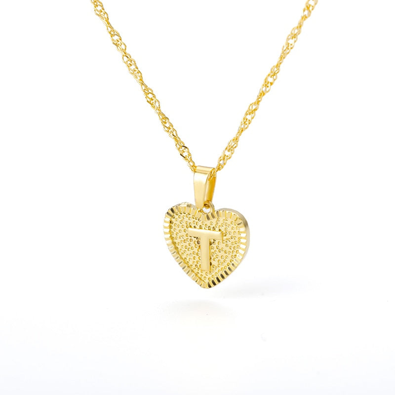 A-Z Initial Letter Heart Necklace