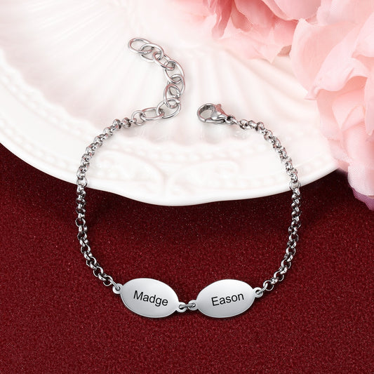 Personalized Name Engraved Chain Bracelets (2-4 names!)