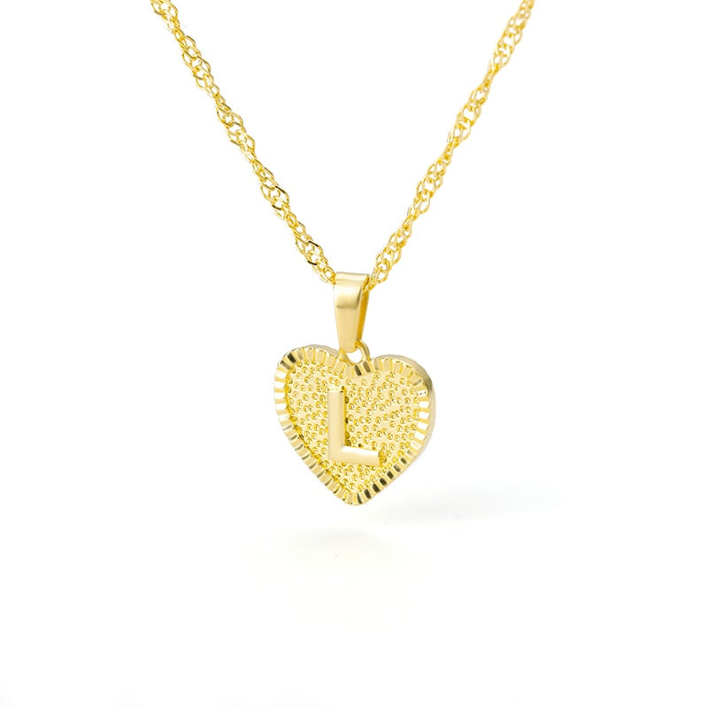 A-Z Initial Letter Heart Necklace